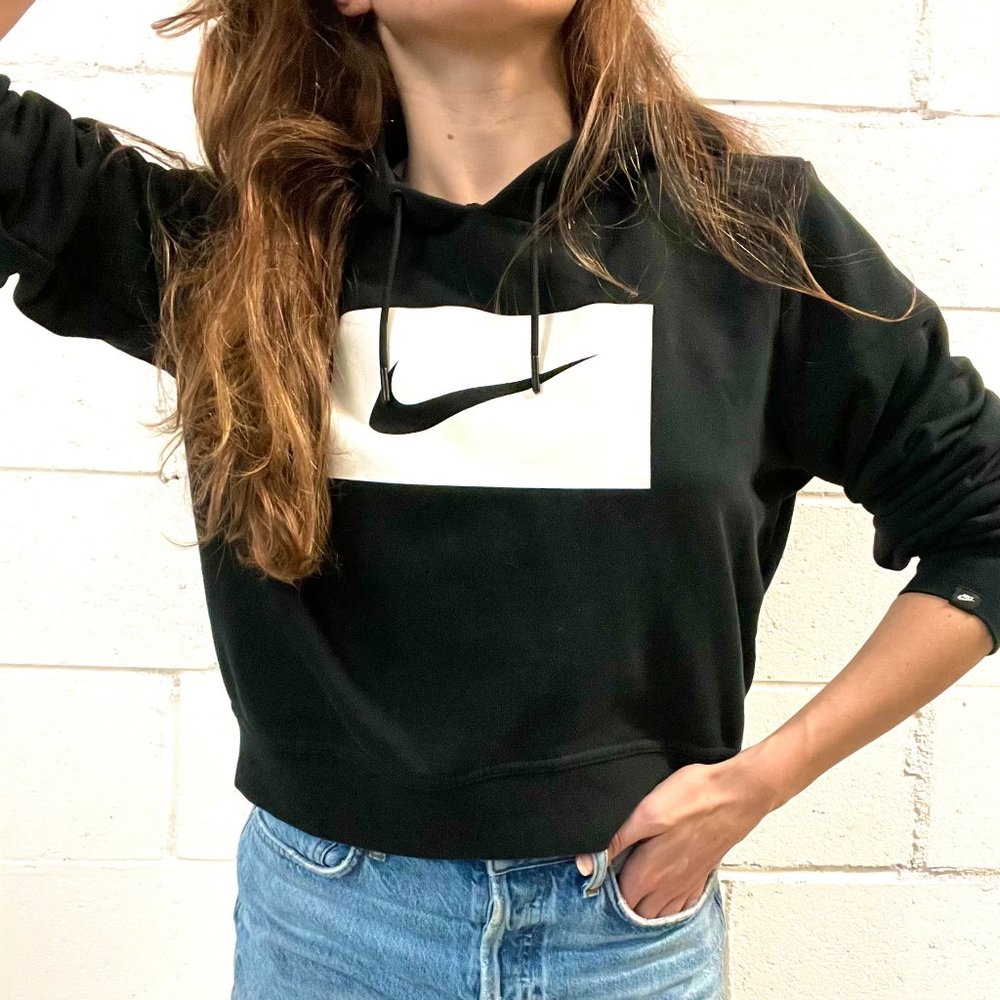 Cropped Black Nike Hoodie